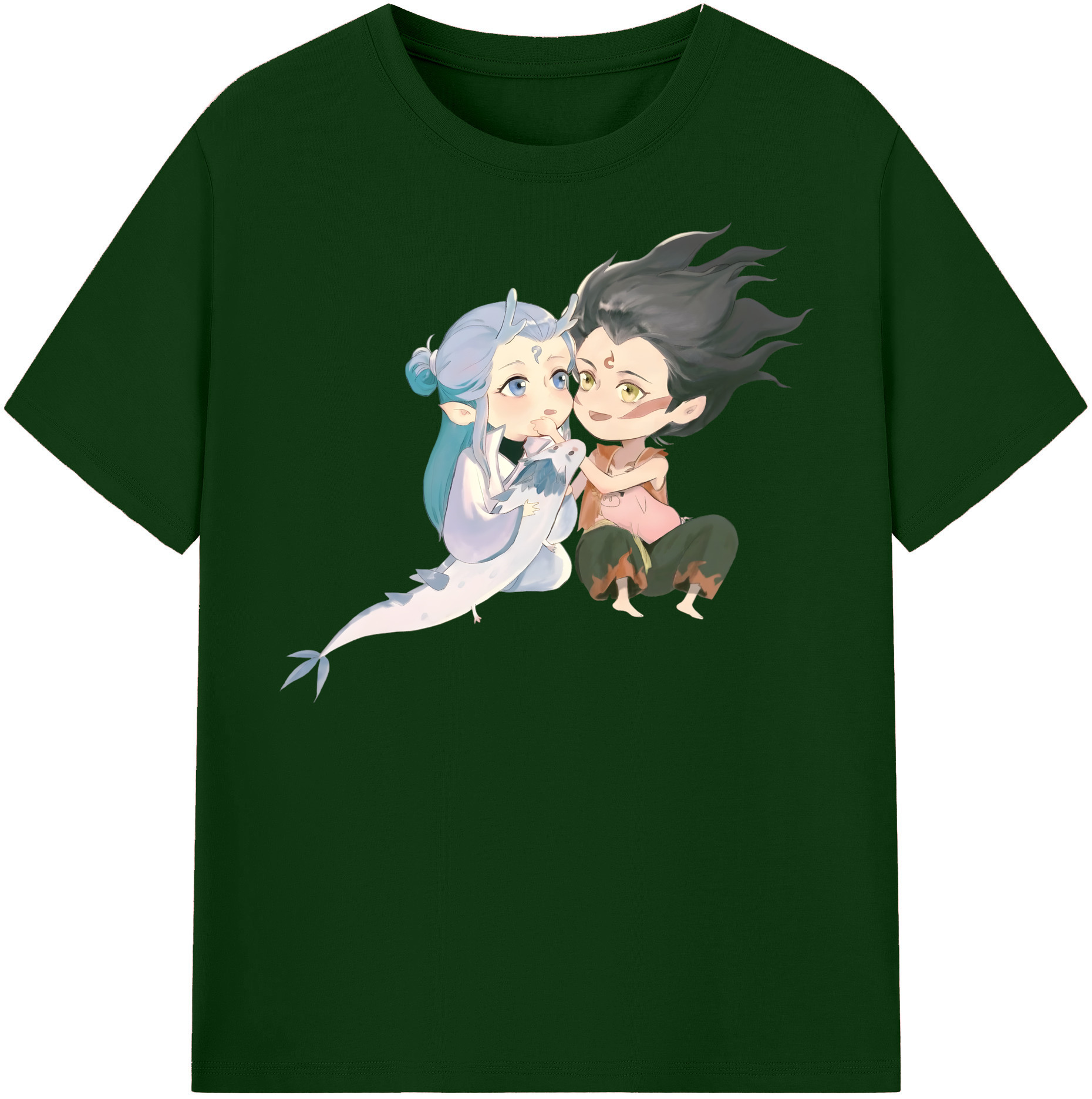 （画像用） Ne Zha 2 ナタ 魔童の大暴れ 綿100％半袖Tシャツ（フロントプリント）